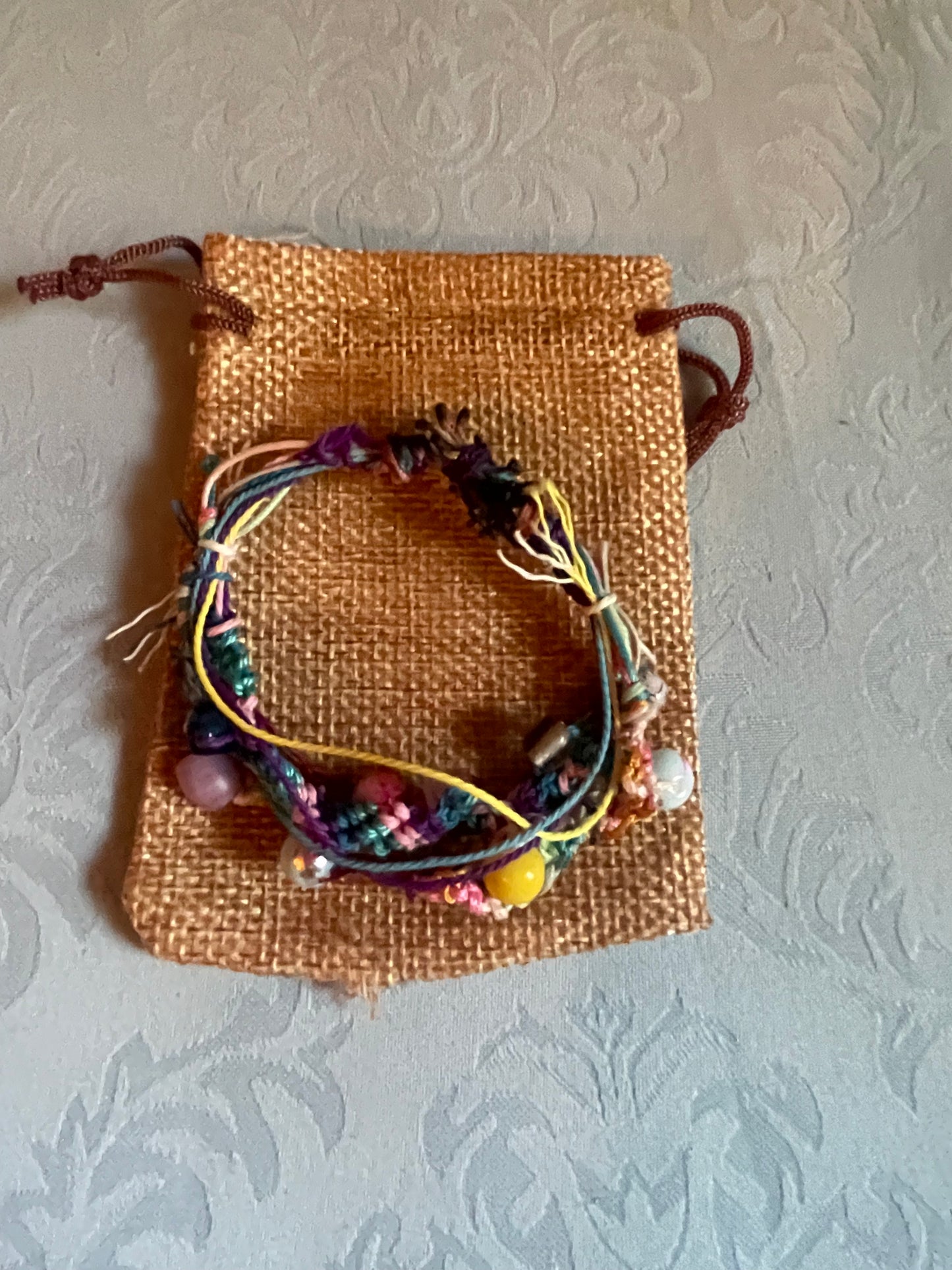 Small kids size wishbone adjustable bracelet