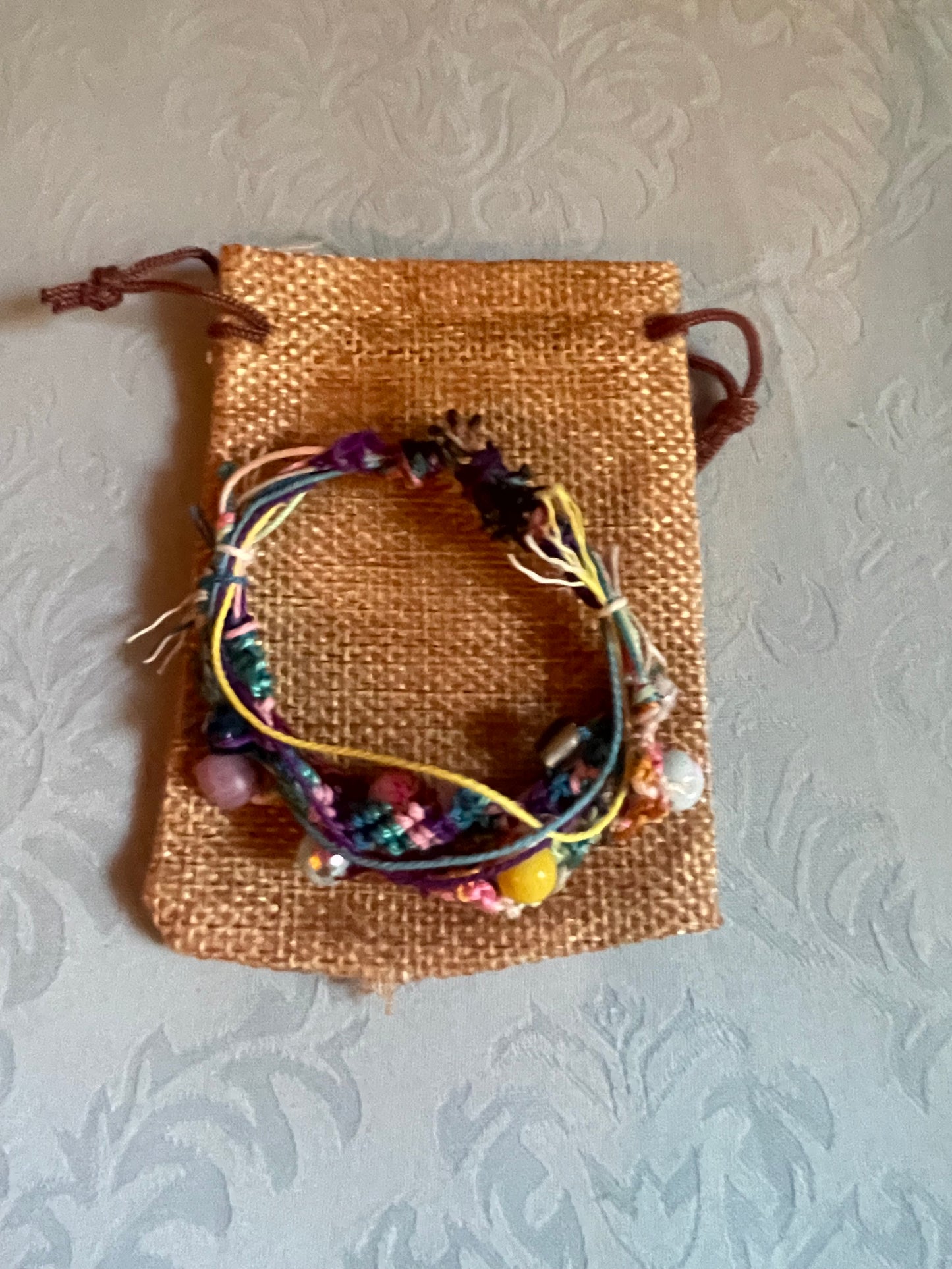 Small kids size wishbone adjustable bracelet