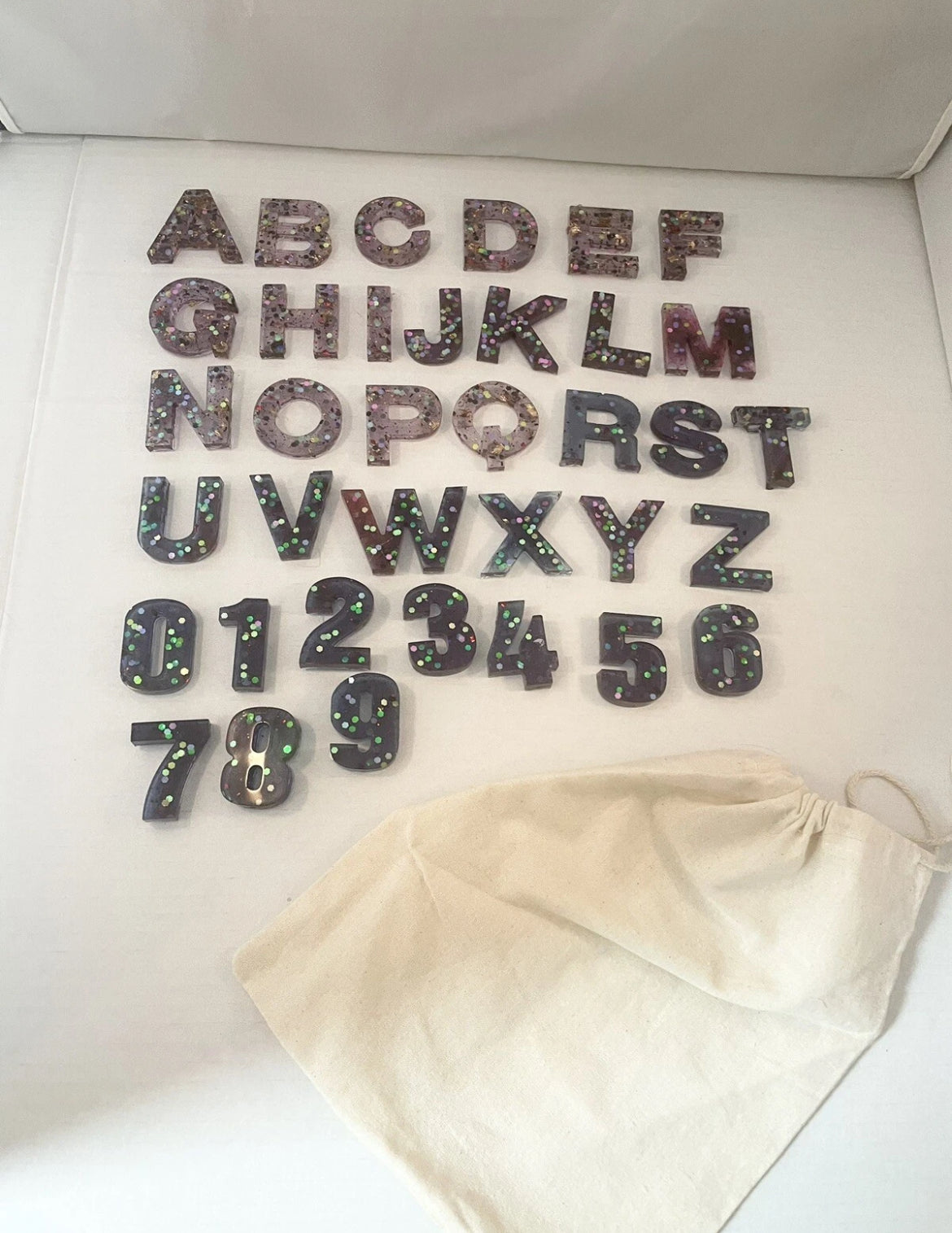 Handmade Alphabet resin magnets and numbers