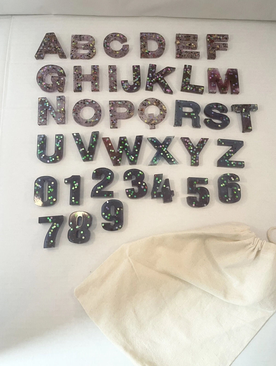 Handmade Alphabet resin magnets and numbers