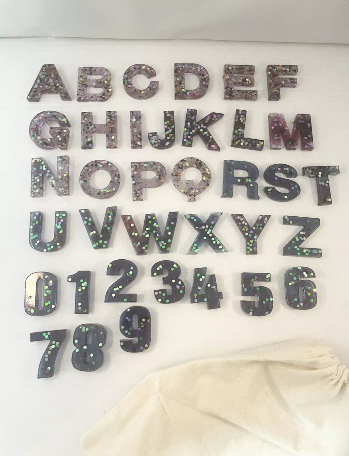 Handmade Alphabet resin magnets and numbers