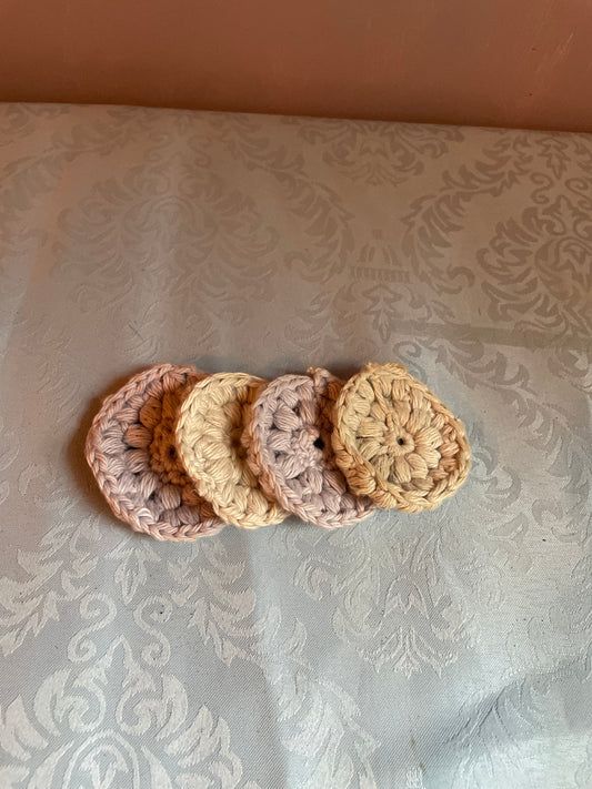 Handmade 4  Cotton crochet face scrubbies