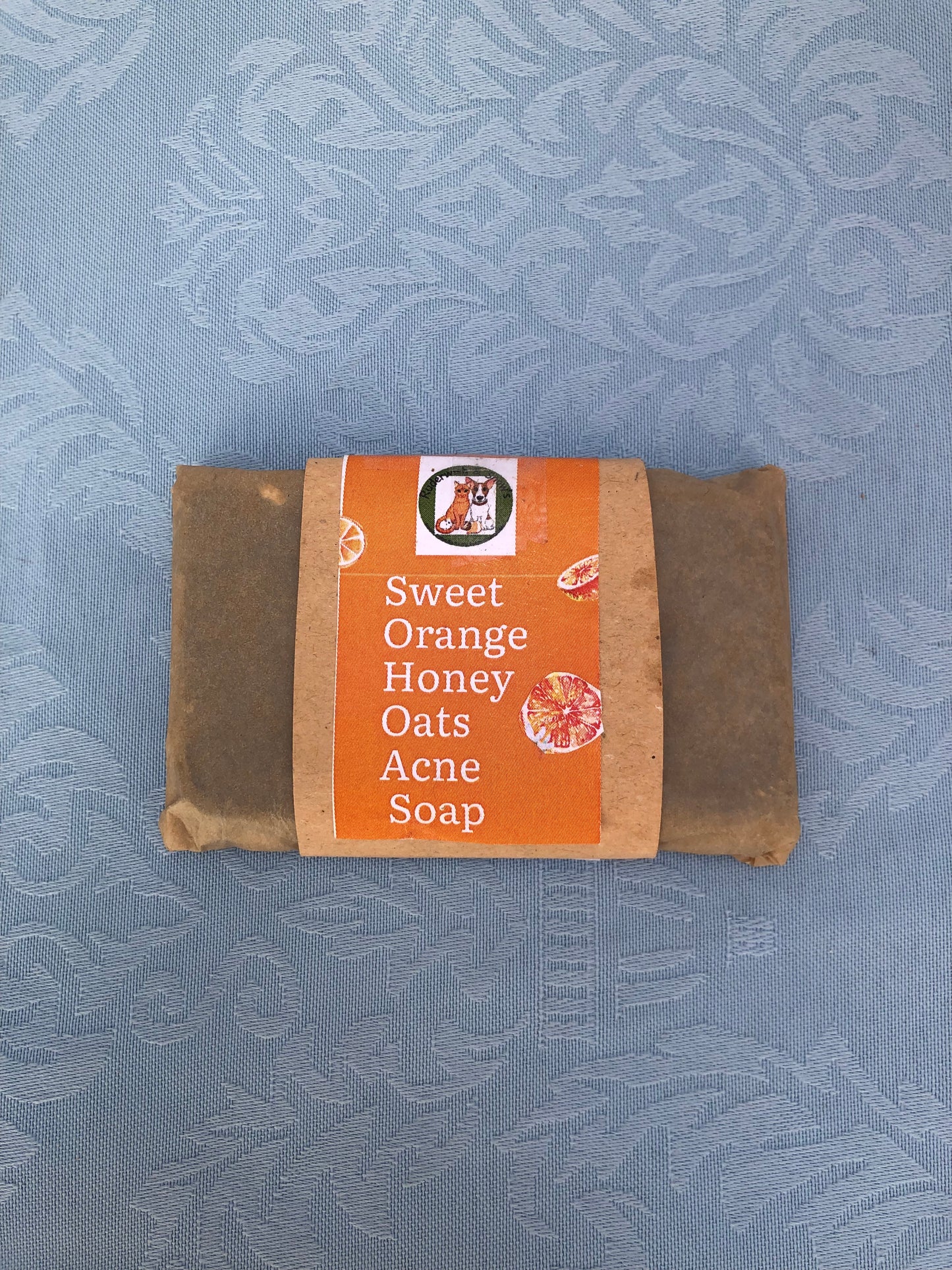 Sweet orange honey oats acne  soap sample bar