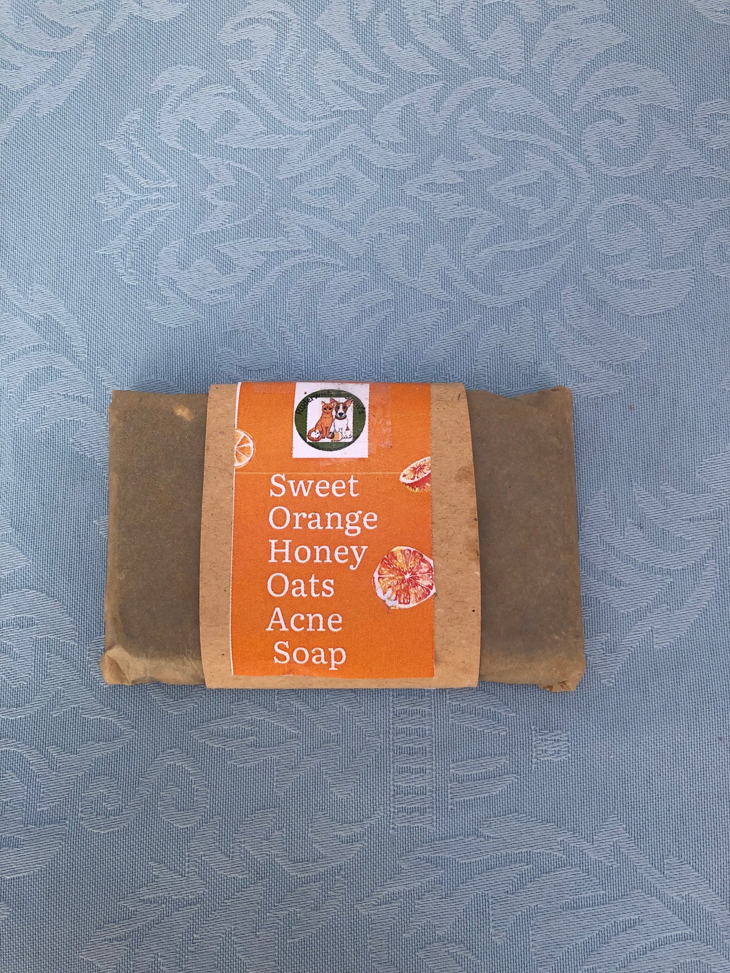 Sweet orange honey oats acne  soap sample bar