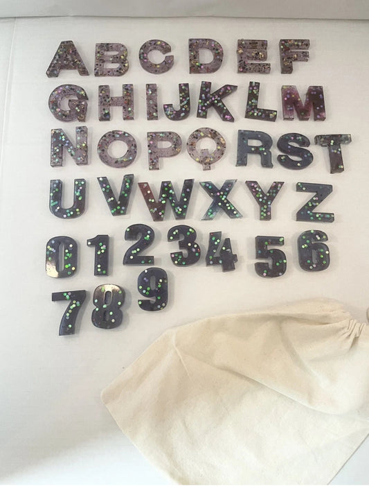 Handmade Alphabet resin magnets and numbers