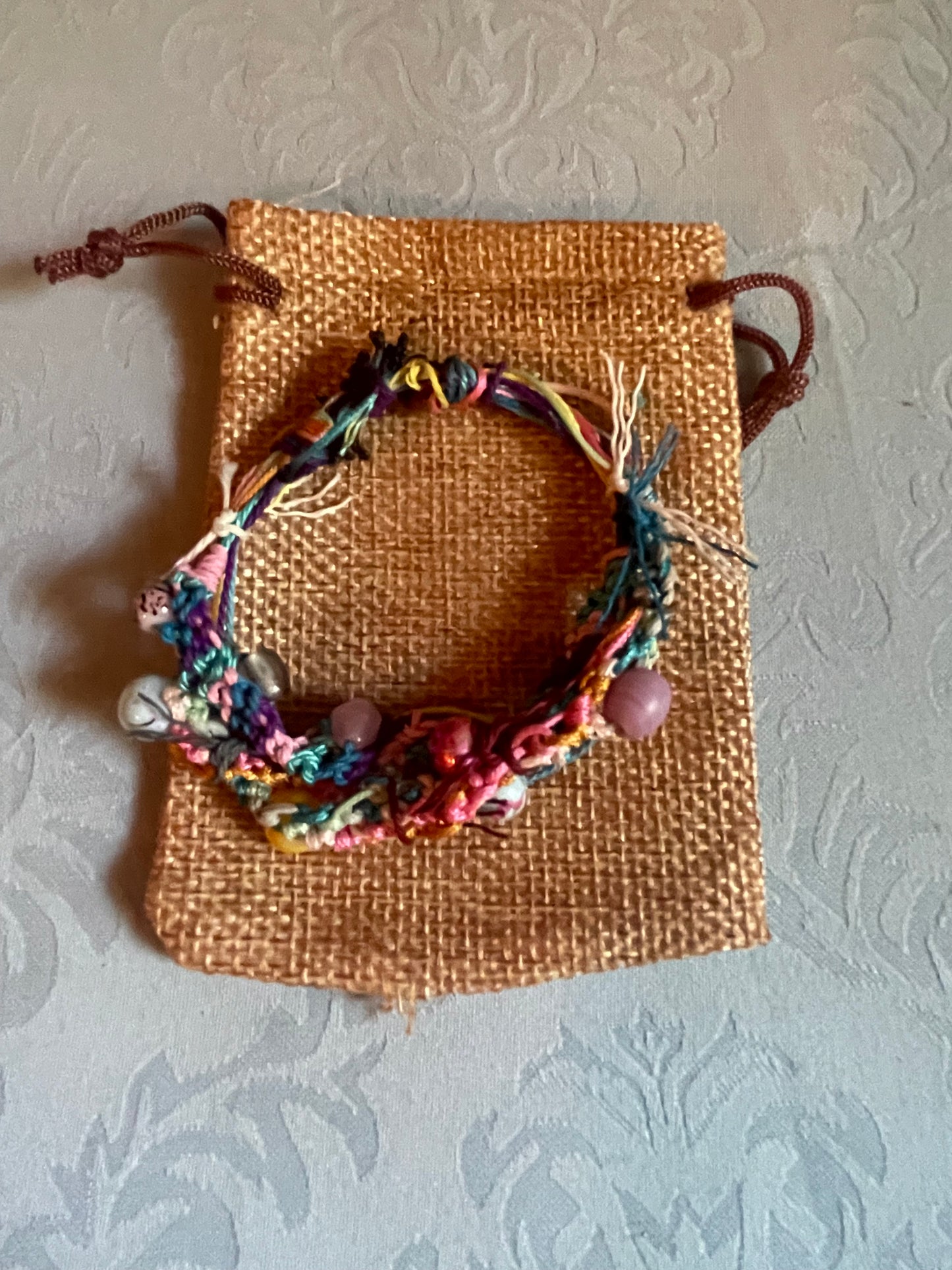 Small kids size wishbone adjustable bracelet