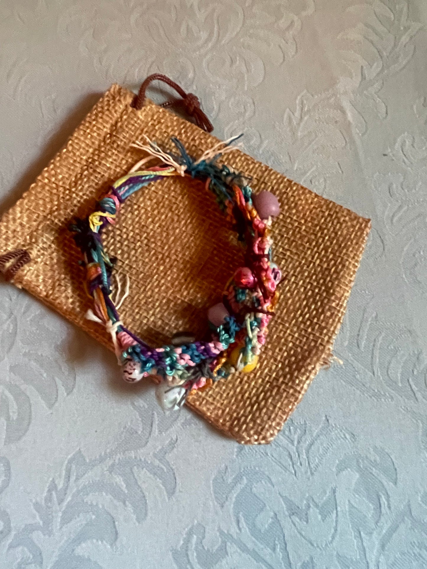 Small kids size wishbone adjustable bracelet